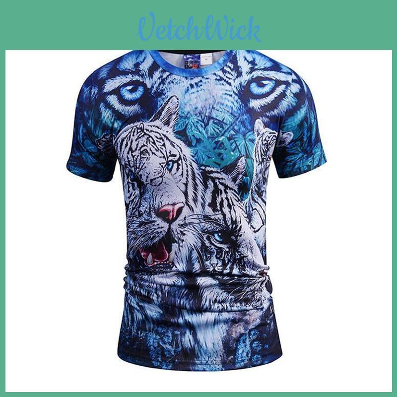 Premium Quality 3d Printed White Cotton Tiger T-shirt For Men And Women With Timeless Style
