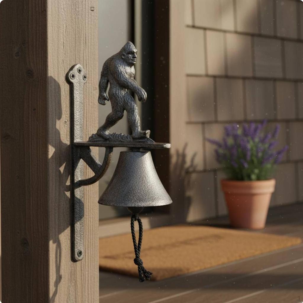 Rustic Cast Iron Chime Bell Decorative Wall Art Outdoor