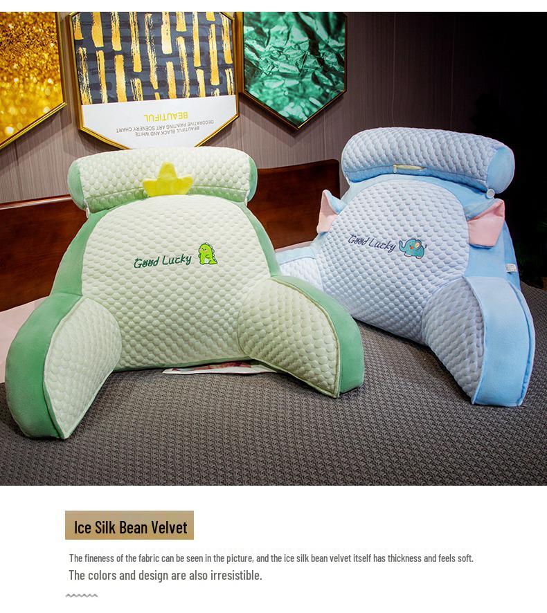 Ice Bean Weiches Kopfteilkissen: Lendenwirbelstütze & Großes Rückenlehnenkissen für Bett & Sofa - Perfekt für Sommerlektüre