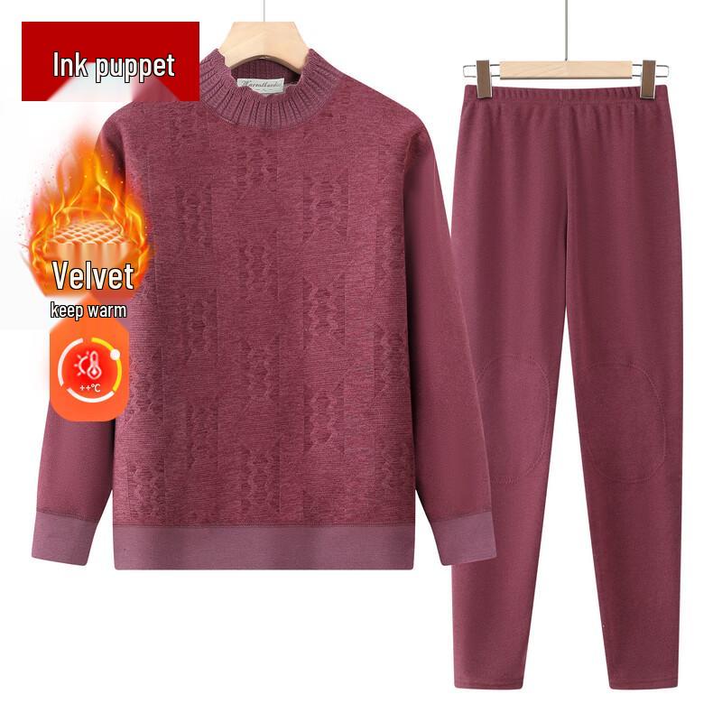 

Комплект термобелья из овечьего бархата большого размера для пожилых женщин XL