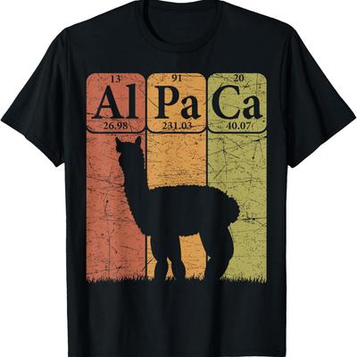 Alpaca Periodic Table Elements Llama Alpaca Vintage T-Shirt