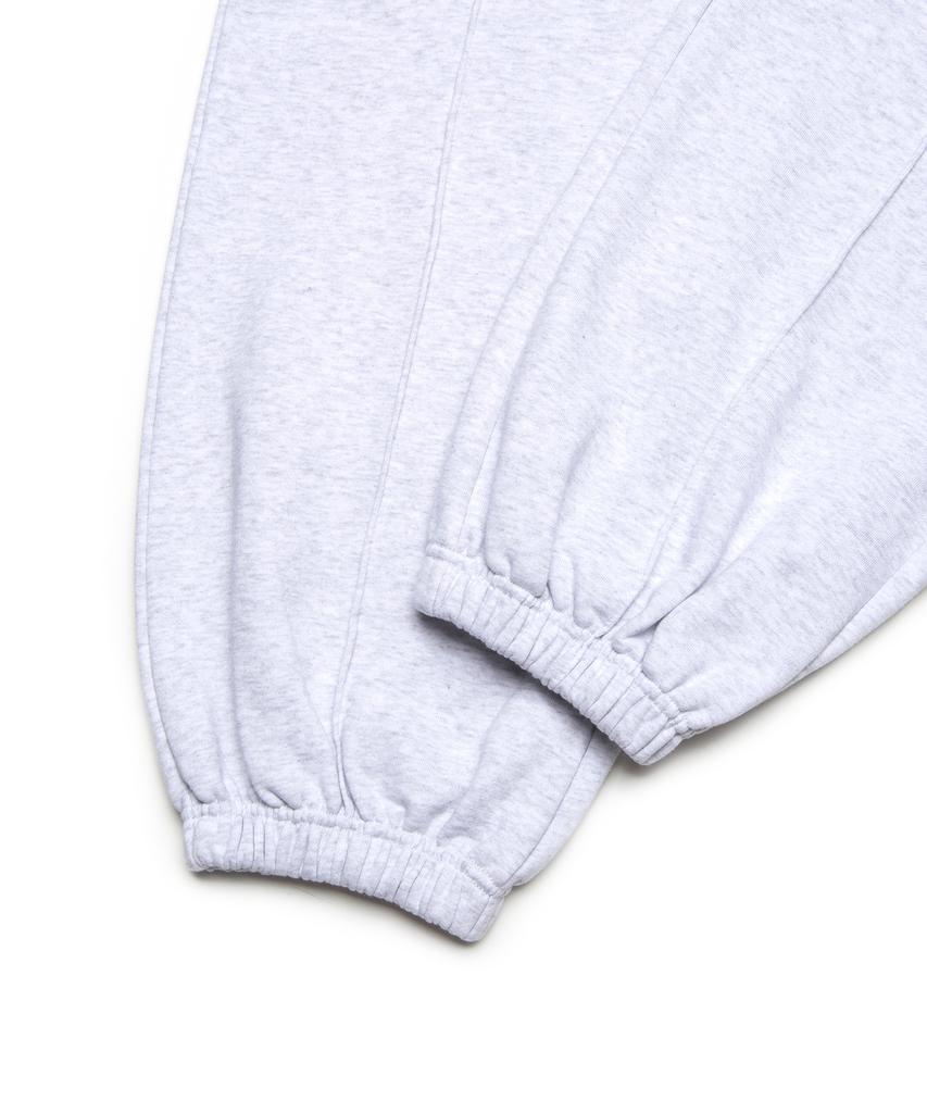 FALLETT Wide Pintuck Jogger Pants Light Gray