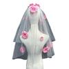 Flower Studded Bridal Veil for Bride To Be Gift, Bridal Shower, Wedding Veil
