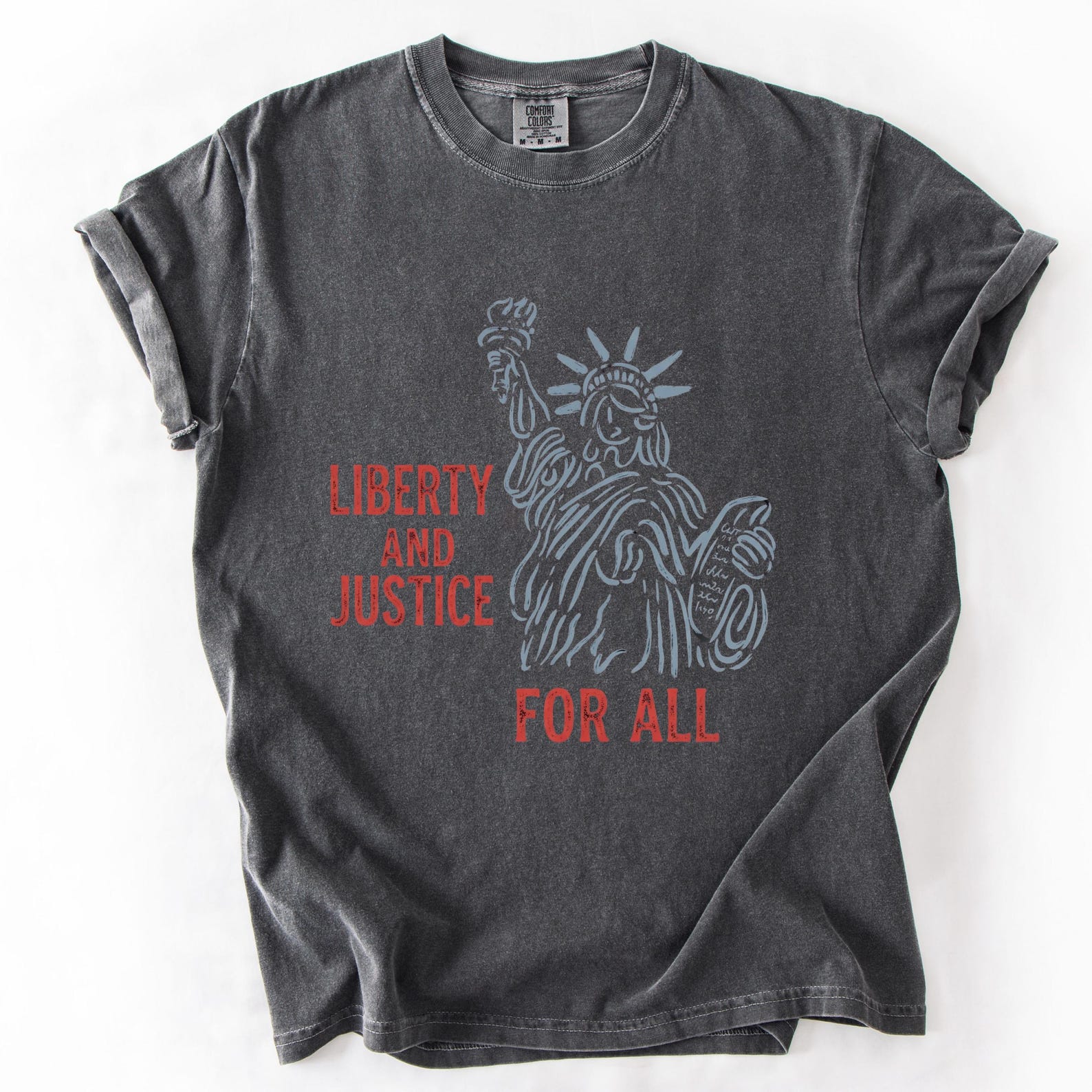 Liberty And Justice For All Crop Top, Resist Crop Top, Liberal Crop Top, Leftist Crop Top, Pro Democracy Boxy Shirt, 4th of July Crop Top S