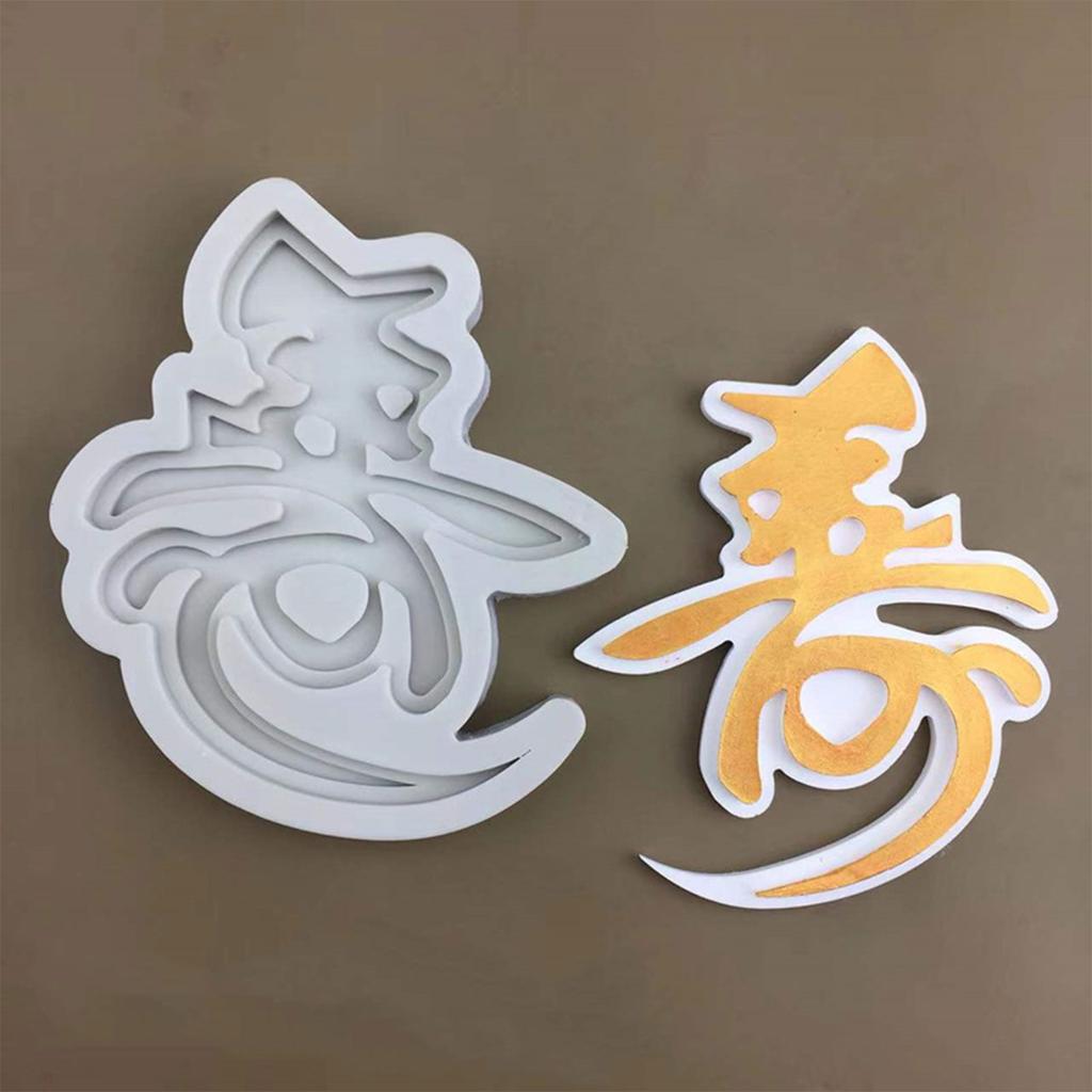 Fondant Molds Chinese Word Shou Shaped Silicone Material for Kitchen DIY Baking