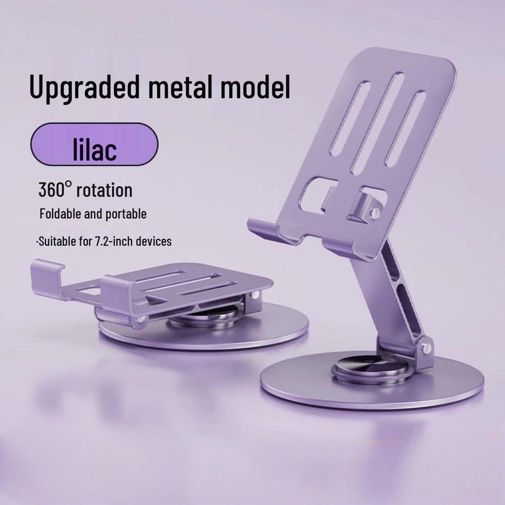 All-Metal Foldable 720° Rotating Desktop Phone Holder for Easy Viewing and Live Streaming