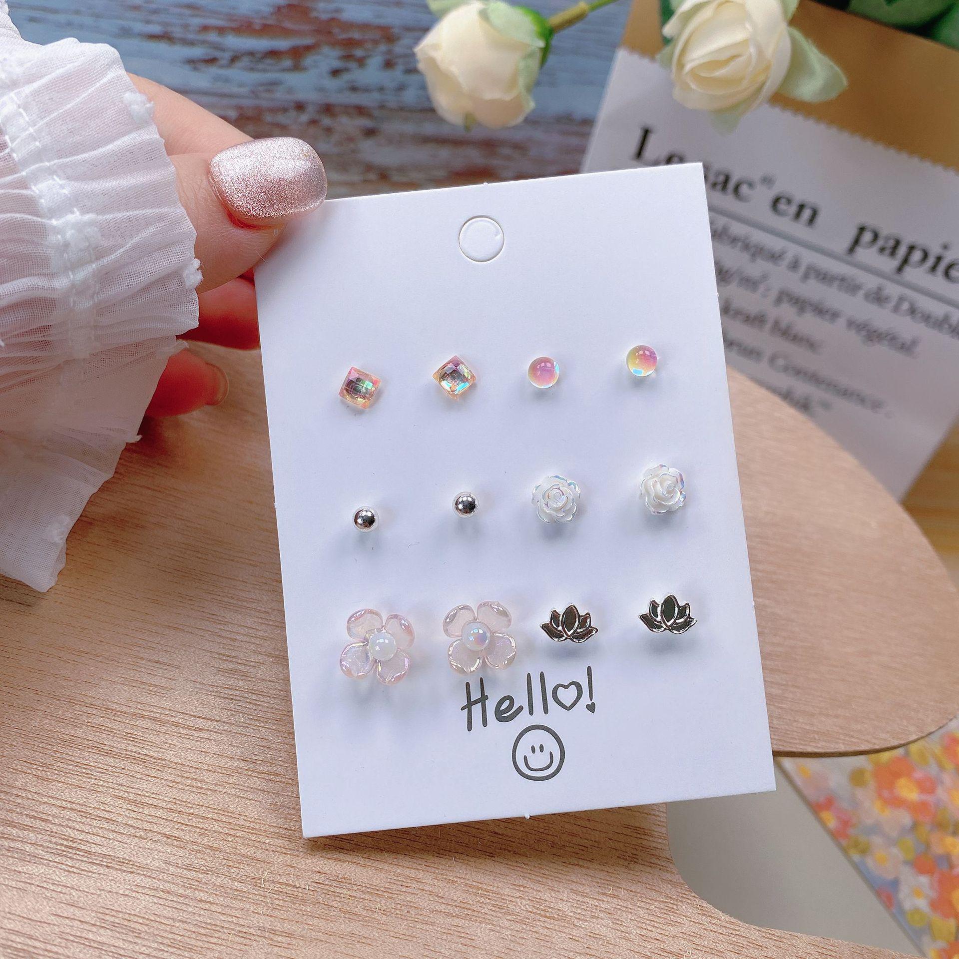 

Комплект серег-игл из серебра S925: Уникальные еженедельные дизайны — свежие, милые стили «Русалочка, бабочка, любовь».