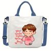 Felix Kpop Band Super Star Printed Crossbody Bag Casual Canvas Shoulder Bags