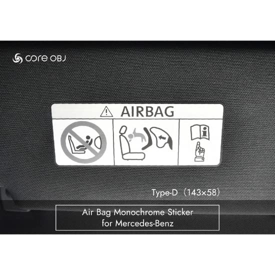 

core OBJ Air Bag Monochrome Sticker Type-D Air Bag Sticker 143mm×58mm серебряный