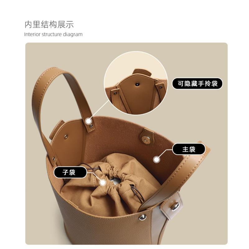 Commuter to work Bucket bag Women's bag Large capacity vegetable basket bag 2025 New high-end shoulder portable summer