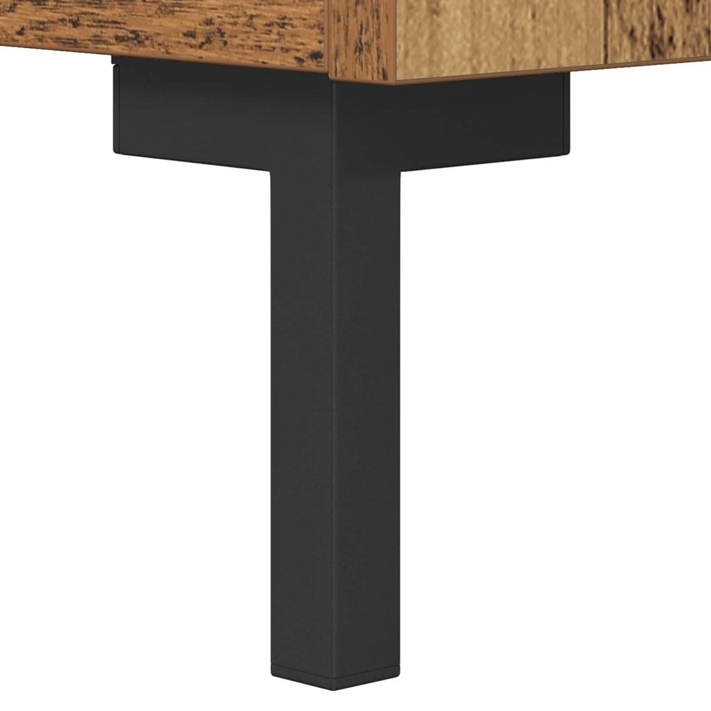 Nightstand with Drawers Rustic Wood Look 40 X 40 X 66 Cm Engineered Wood