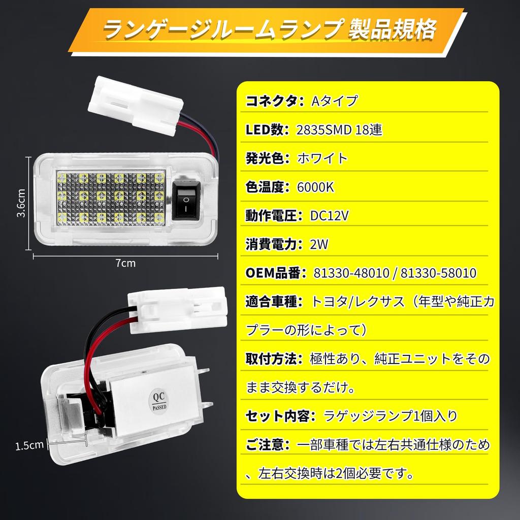 MAZERO LED Luggage Lamp for Toyota RAV4 Prius 30 Series 50 Series Prius Alphard 40 Series Vellfire 20 Series Luggage Trunk Light with Switch White