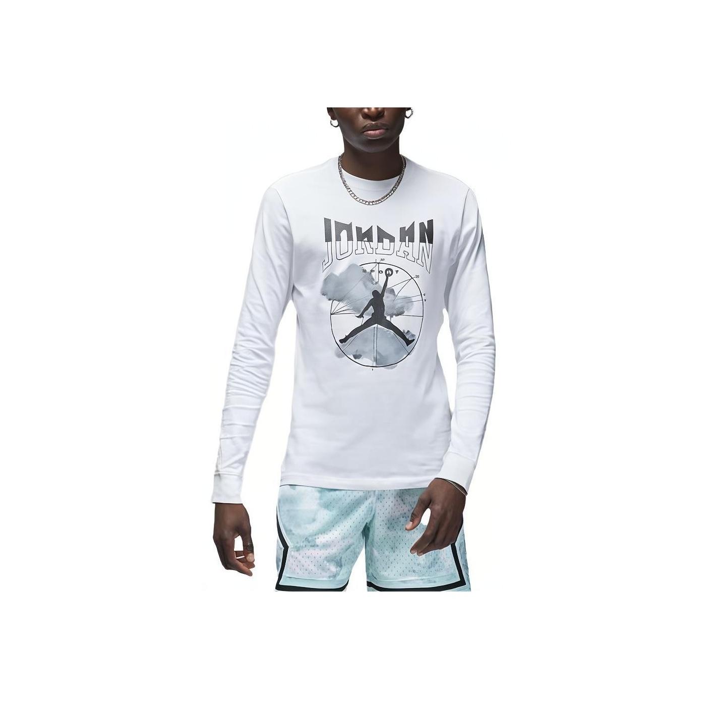 

Jordan Sport Logo Letter Print Long Sleeve T-Shirt Men Tops White FD7004-100 XL