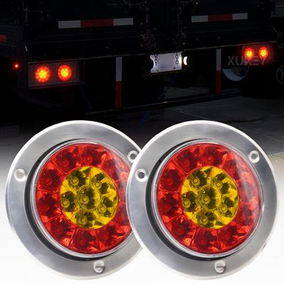 2x 4'' LED Yuvarlak Arka Stop Lambası Arka Fren Hamburger Dönüş Sinyal Lambası Kamyon Römork RV Van Kamyon Karavan traktör Kampçı UTV UTE için