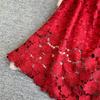 Summer Formal Evening Dress Women Hollow Out Crochet Lace Embroidery Party Long Dresses Female Short Sleeve Midi Dress