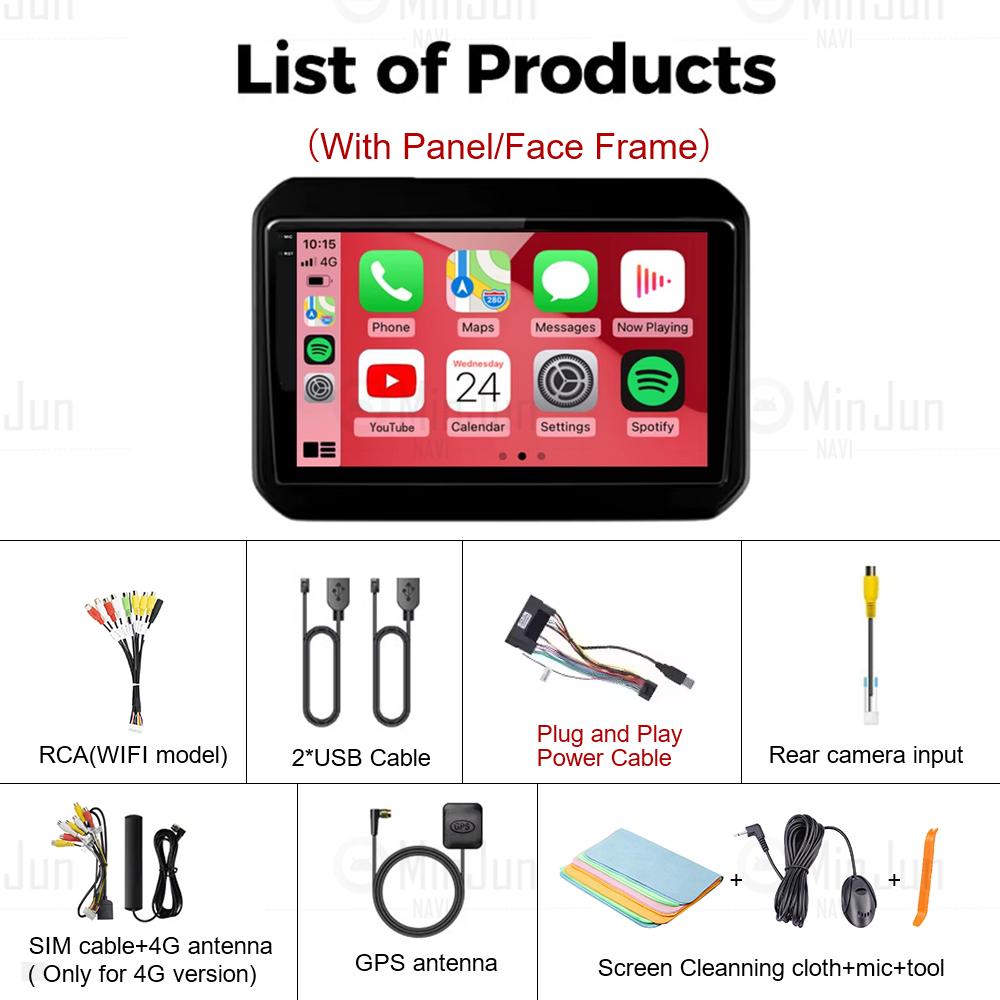 Android 14 Wireless Auto Carplay For Suzuki Ignis 2016 2017 2018 2019 2020 Car Radio Multimedia Video Player Navi GPS Stereo DSP