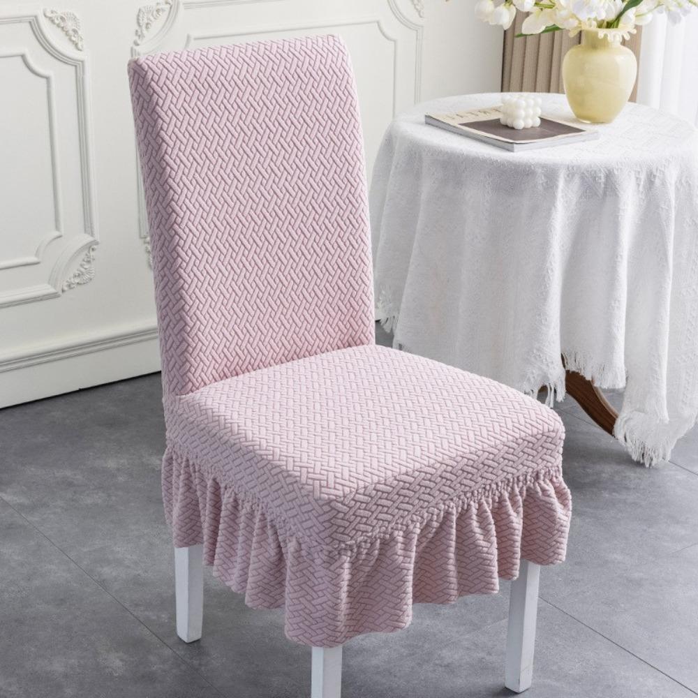 Elastic Jacquard Chair Cover Universal Dining Chair Slipcover Cross Border One Piece with Skirt Design