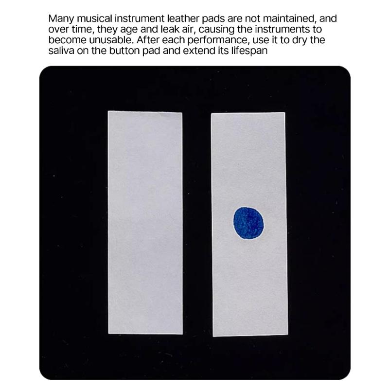 100pcs Flute Saxophone Clarinet Button Absorbent Paper Clean Care Sheet Paper