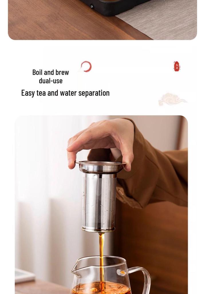 High Borosilicate Glass Tea Infuser Teapot with Filter and Gong Dao Bei Kettle