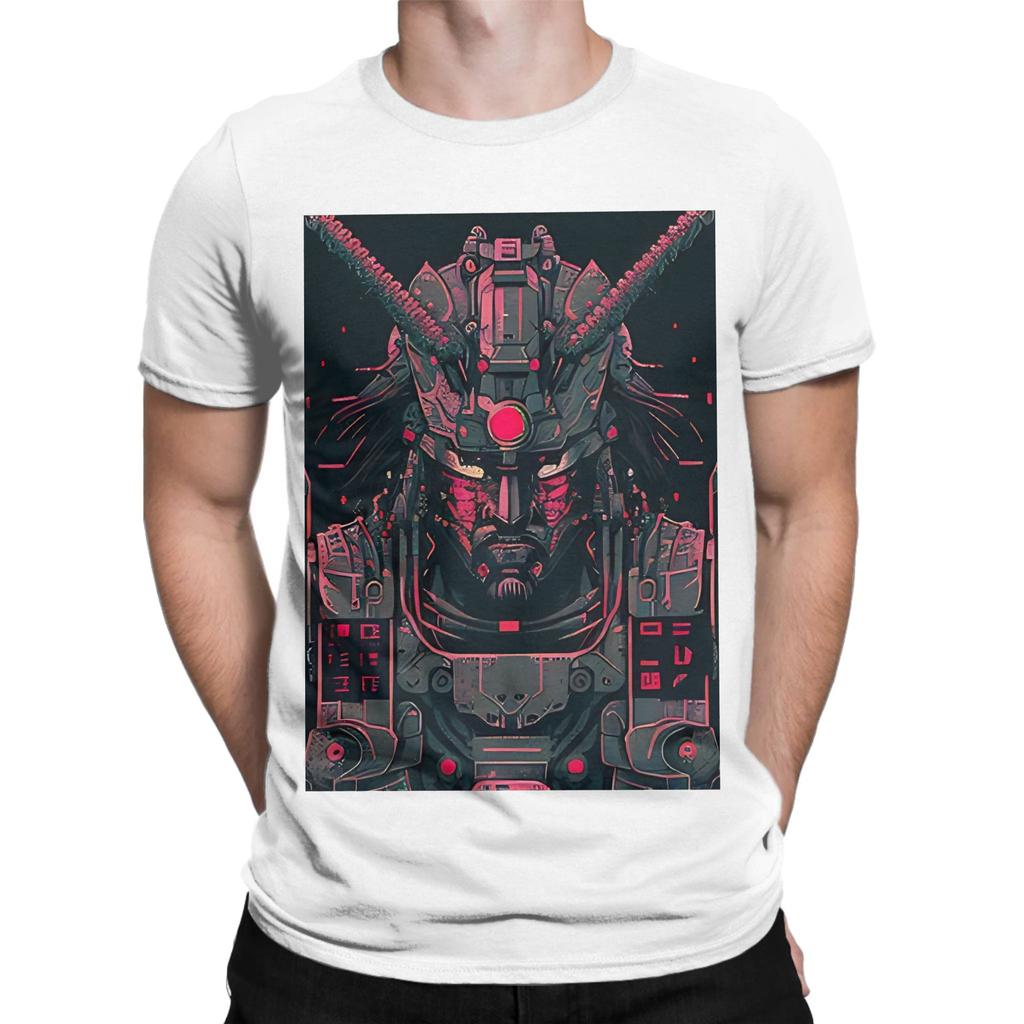 Cyber Samurai Punk Black Poster Novelty 100 Cotton TShirt Cyber Samurai Punk Tees Tops For Unisex