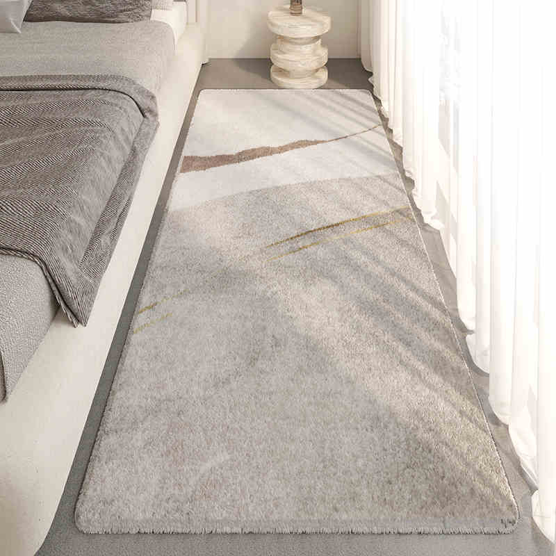 Carpet Bedroom Wabi-sabi Style Ins Bedside Blanket Bed In Front of the Long Strip Living Room Coffee Table Window Cushion