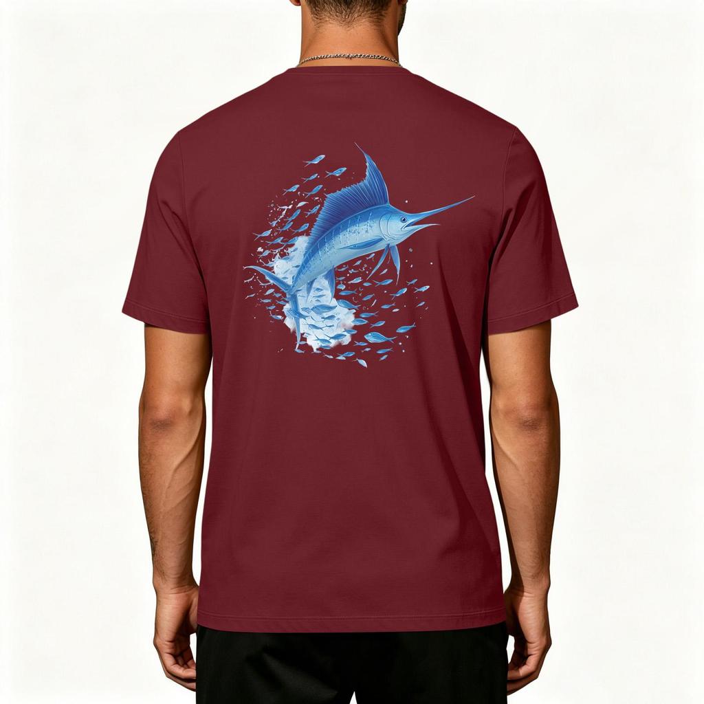 Men's 50 Plus Sun Stretch Short Sleeve T Shirt for Outdoor Fishing and Sports Activities