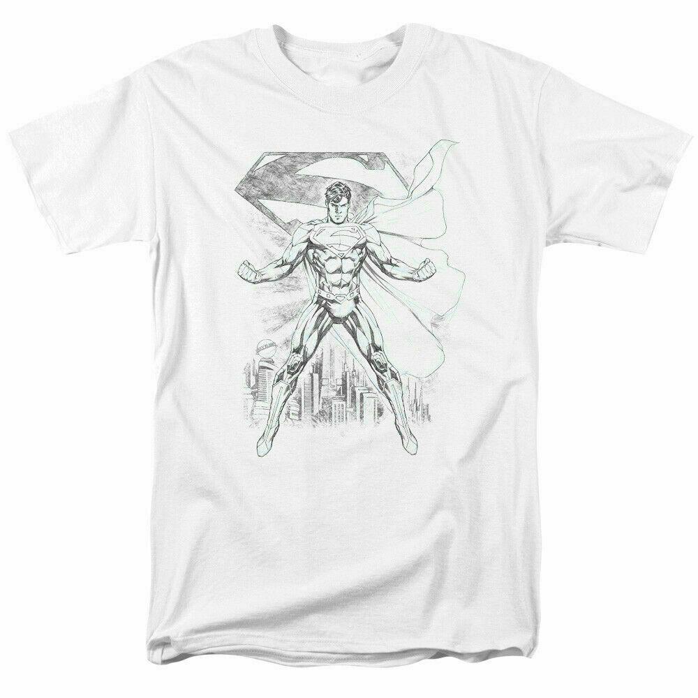 26 Superman Super Sketch T Shirt Licensed Comic Book Movie Tee White Unisex T-Shirt XXXL