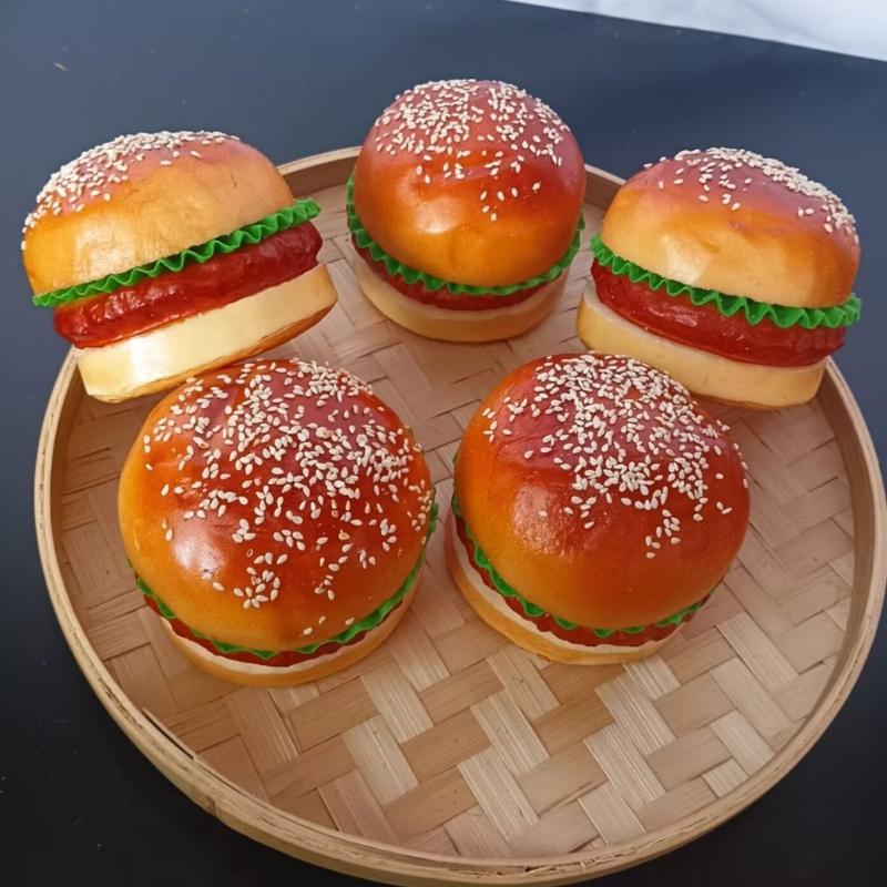 Artificial Hamburger Model Realistic PU Simulation Burger Food Decoration For Restaurant Display And Home Decoration