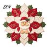 Holiday Table Decoration Crafts Quilted Fabric Poinsettia DIY Kit, Christmas Flower Patchwork Sewing Festive Reusable Ornament Set Crafting