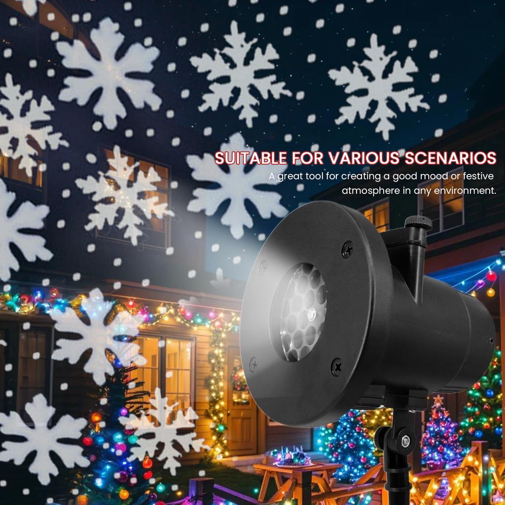 Snowflake Projector Lights Waterproof LED Snowfall Lights Christmas Snowflake Projection Lights for Christmas Decorations Lights