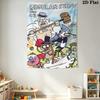 Qu-Xiu Regular cartoon print Pattern Home Decor Tapestry, Wall Hanging, Decorative RV Wall Cloth.ZGT0914342