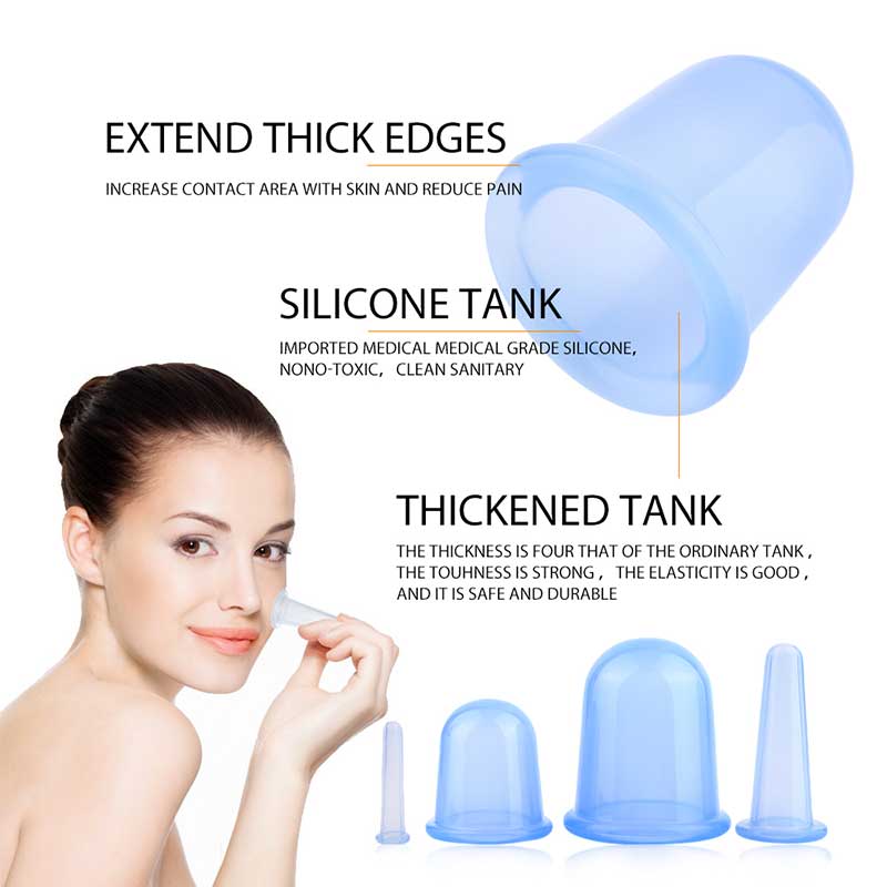 5pcs/Set Silicone Anti Cellulite Cup Vacuum Massage Cups Body Pain Relief Massage Roller Manual Suction Cups Cupping Therapy Kit