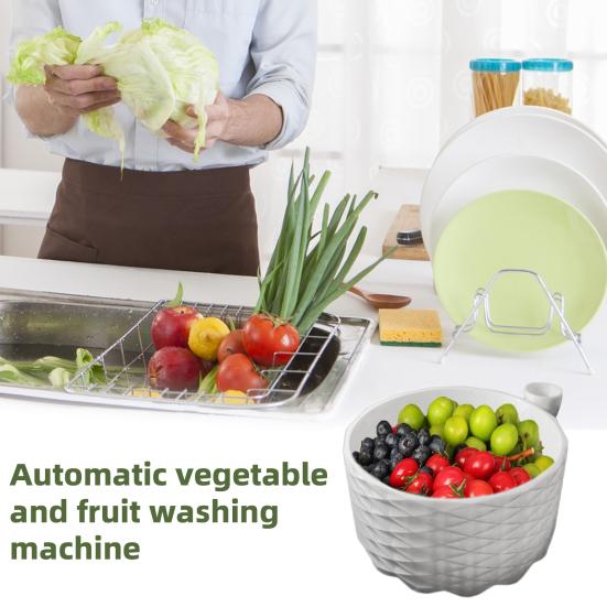 Turbo Fruit Washing Bowl 3D Printed Vegetables Cleaning Bowl with Strainer Fruit Washing Basket Basin for Berry