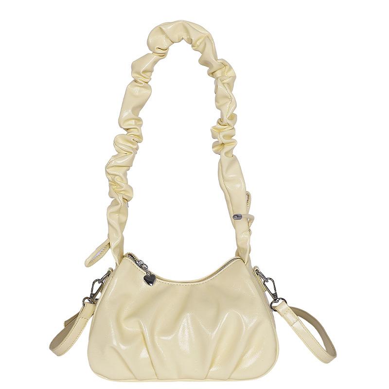 

Folded handbag bag women s new niche underarm bag commuter shoulder messenger bag жёлтый