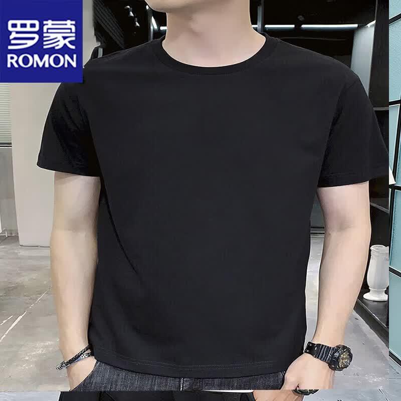 ROMON Men s Summer Loose Fit Cotton Short Sleeve T-Shirt M