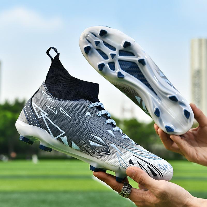 Ronaldo Assassin's New High-top Football Shoes Men's Broken Nails Children's Boys and Girls Adult Velvet Warm Training Shoes