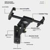 Metal Speaker Wall Mount For Surround Sound Systems Adjustable 5-12Inch Depth 180Swivel 15Tilt with AntiVibration Pad