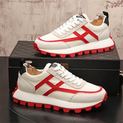 2024 New Men's Skateboard Shoes Comfortable and Breathable Vulcanized Shoes Fashionable Lace-up Platform Shoes Sapato Masculino
