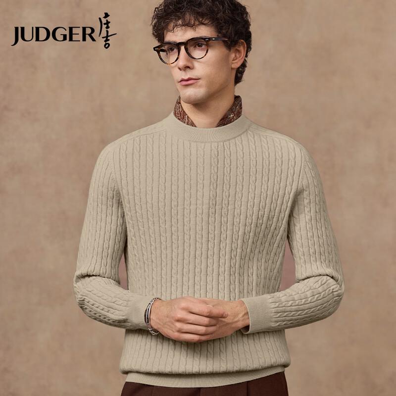 

Judger Men s 500g Heavyweight Thickened Round Neck Wool Blend Pullover Sweater XL