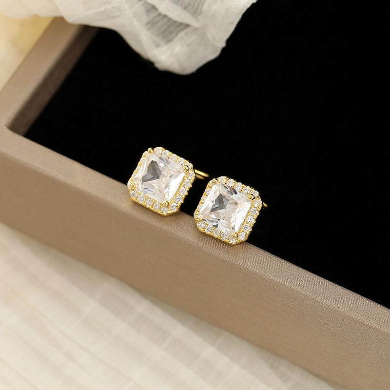 

Роскошные квадратные серьги с цирконами из серебра 925 пробы Banyan Tree - Простой, модный дизайн для женщин 925 Silver