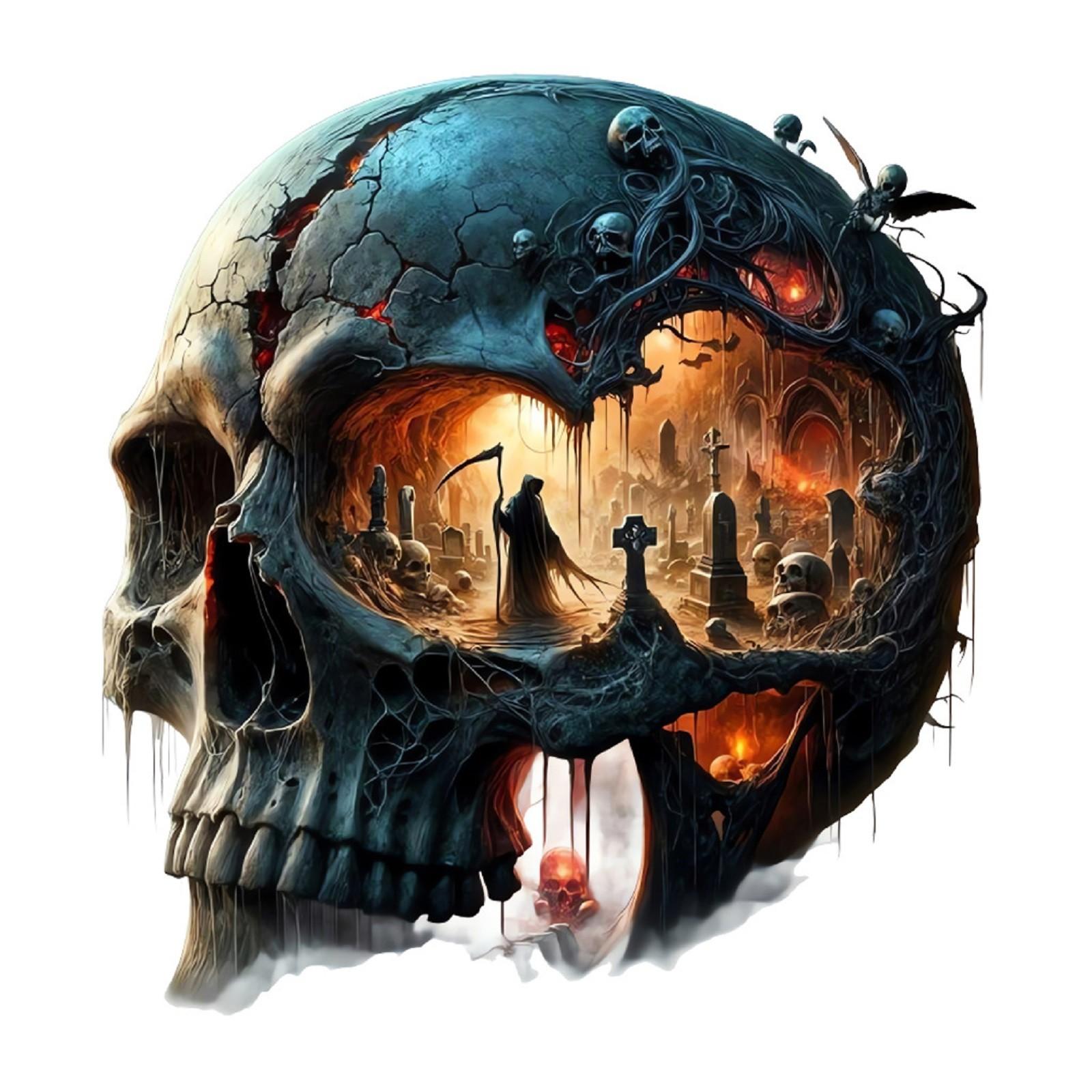 

Темные готические наклейки на стену с черепами, декоративные наклейки в тематике ужасов и кладбища One Size