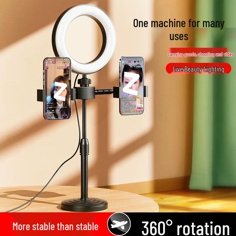 Nastavitelný stojánek na mobilní telefon se světlem na selfie pro video, fotografování a živé vysílání