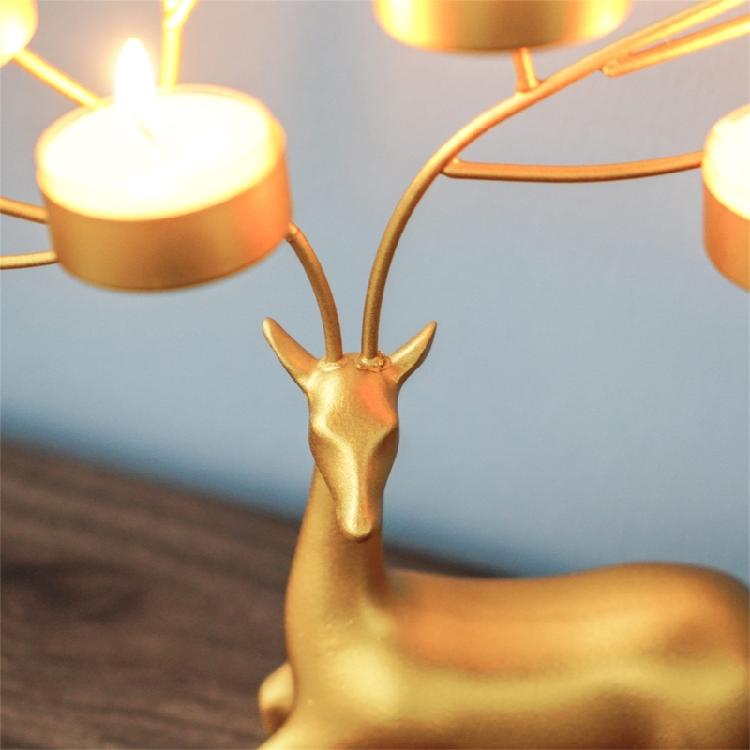 Iron Deer Candle Holder Christmas Decors Metal Wedding Candlesticks for Desk