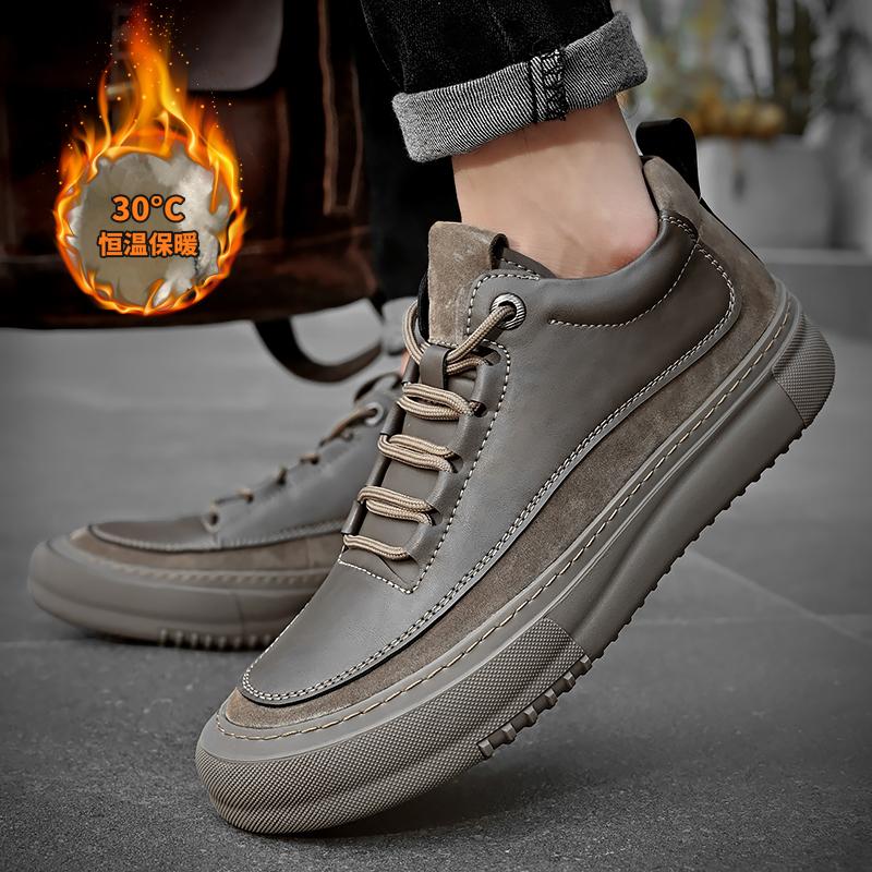 Мужские ботинки на шнуровке Мужские зимние плюшевые снежные кроссовки Классическая — фото 3