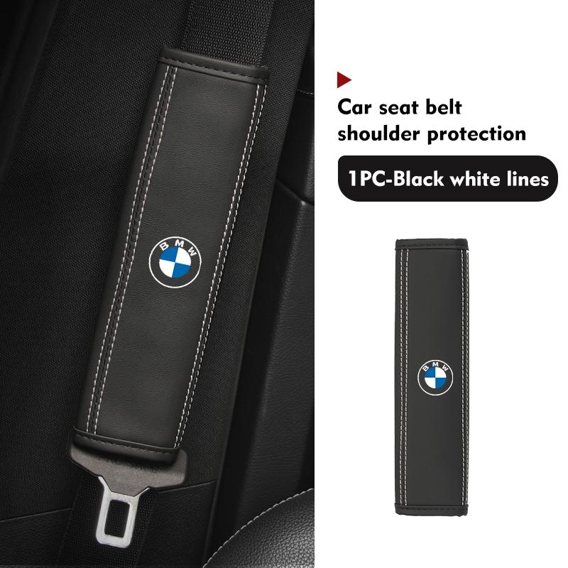 MLKH2 Leather Car Seat Belt Shoulder Cover Protection Accessories For BMW E90 E60 E46 E39 F30 F10 E87 X3 X4 X5 X1 G30 G20