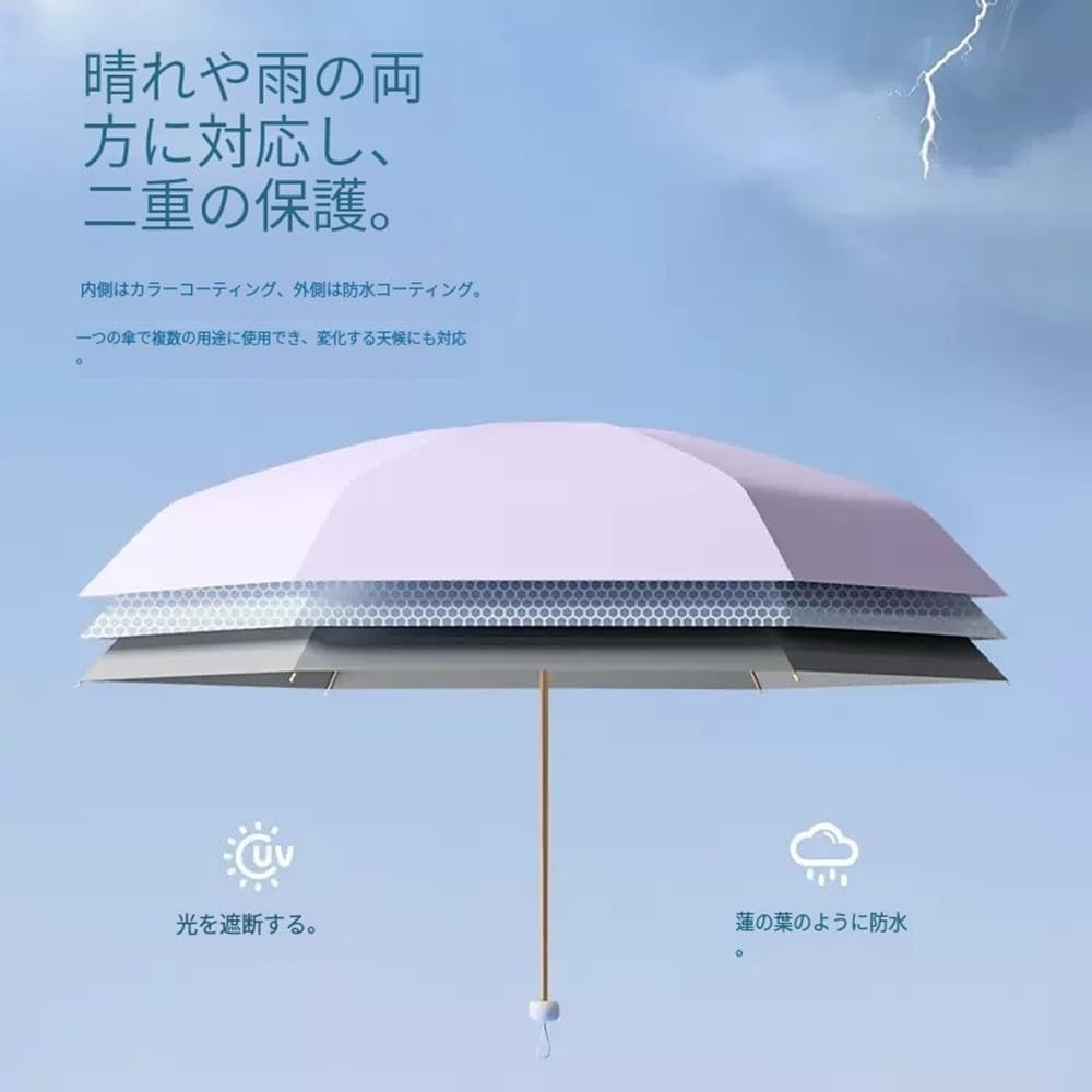 Folding Sun UV Cute Small Folding Suitable for Both Sunny and Rainy Complete Sun Perfect for Adults and Easy To Comes with Storage Pouch Umbrella,