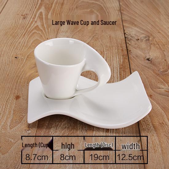 Elegant White Ceramic Coffee Cup & Saucer Set with Spoon – Ideal for Home or Hotel Use