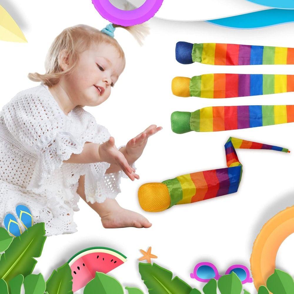 2Pcs Rainbow Tail Children's Rainbow Hand Throwing Ball  Physical Fitness