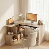 Corner Desk, 120 x 100 x 76 cm, L-Shaped Computer Desk, Keyboard Tray, 4 Open Compartments, Natural