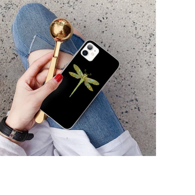 YNDFCNB Dragonfly Custom Soft Phone Case for Iphone 13 X XS MAX 6 6s 7 7plus 8 8Plus 5 5S SE 2020 XR 11 11pro Max